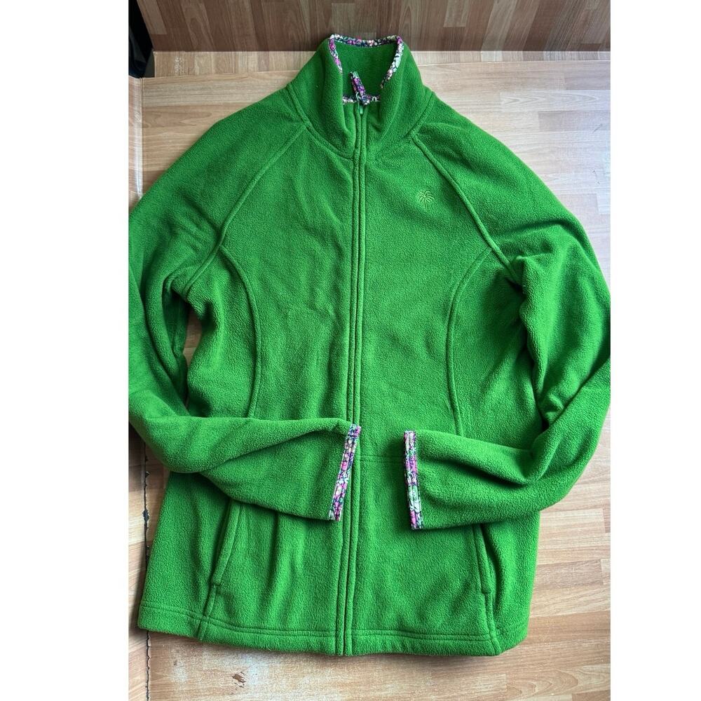 Lilly Pulitzer full-zip green fleece jacket size small women's